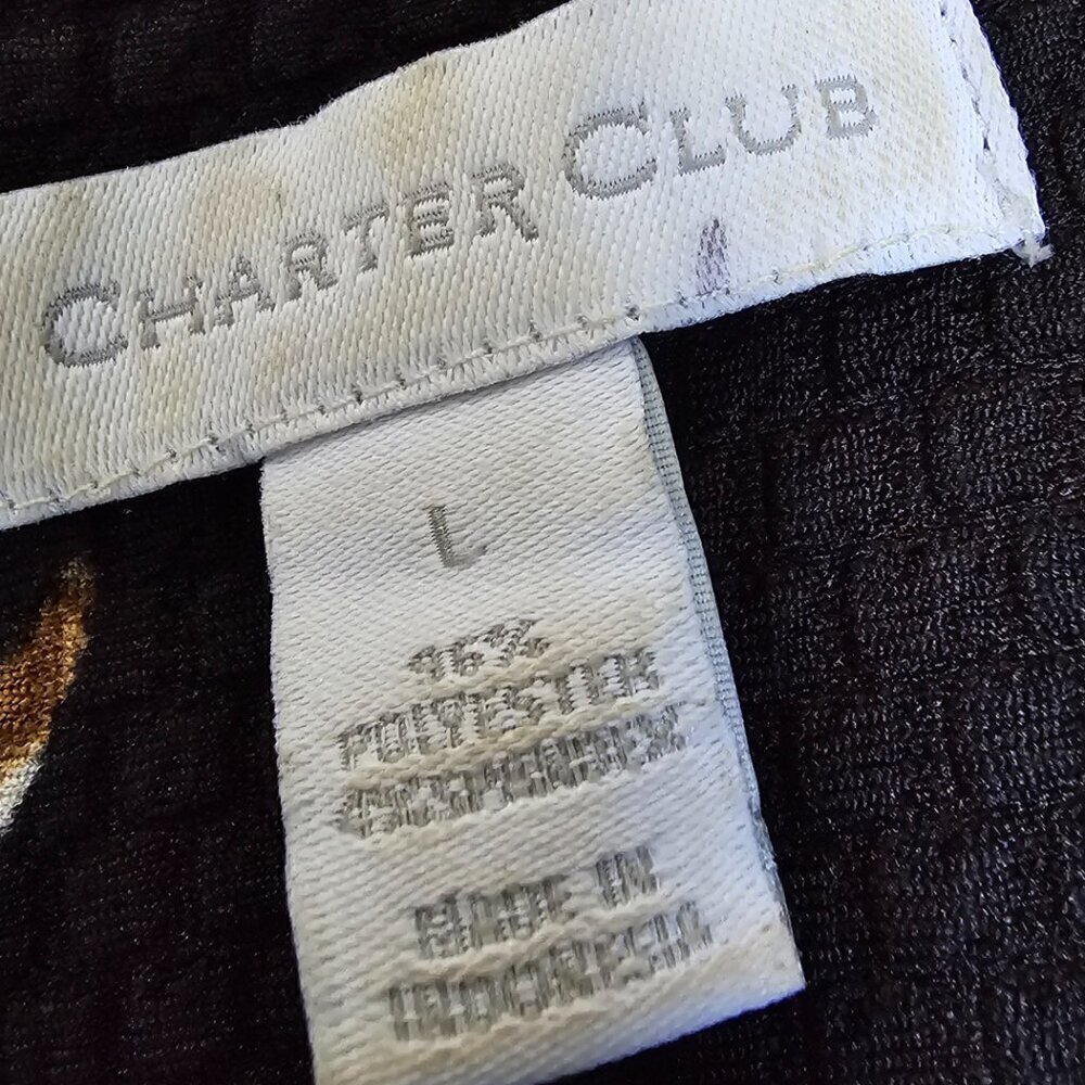 Charter Club Zebra Print Dress Size L Black White Sleeveless Casual Summer Shift - Picture 4 of 10